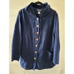 Sidestreet Boutique lake Tahoe Cotton Jacket Womens Size Large Blue Gorpcore